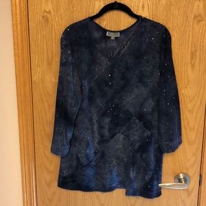 Sequin Blue Tones Top